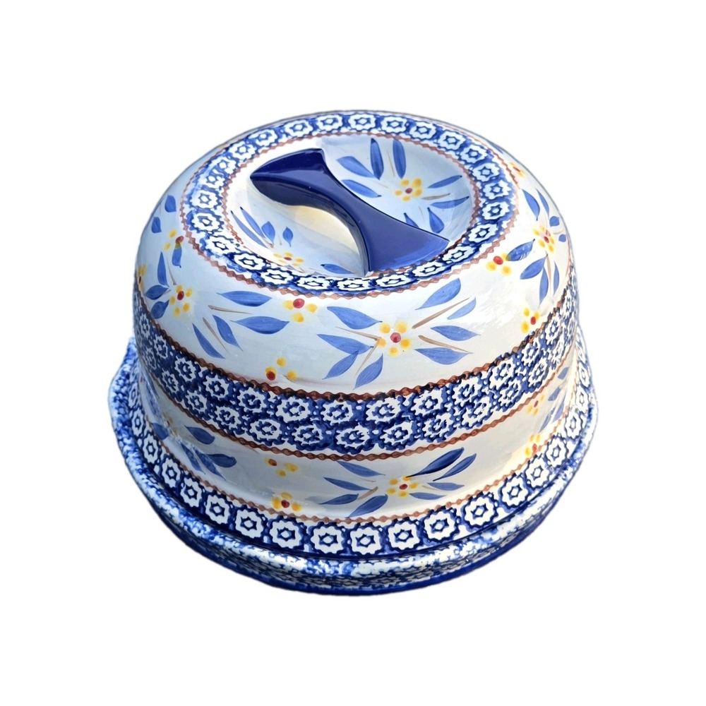 Temptations By Tova Old World Blue Convertible Cake Stand/Chip Dip Veg/ Lg Bowl